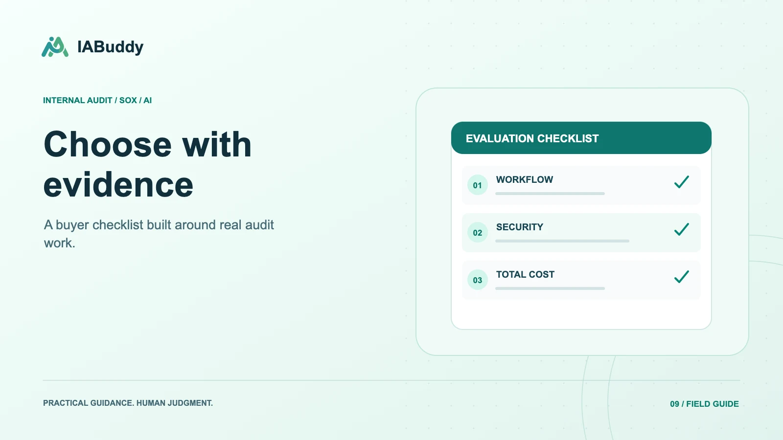 Illustration for Choose with evidence: workflow, security, total cost.