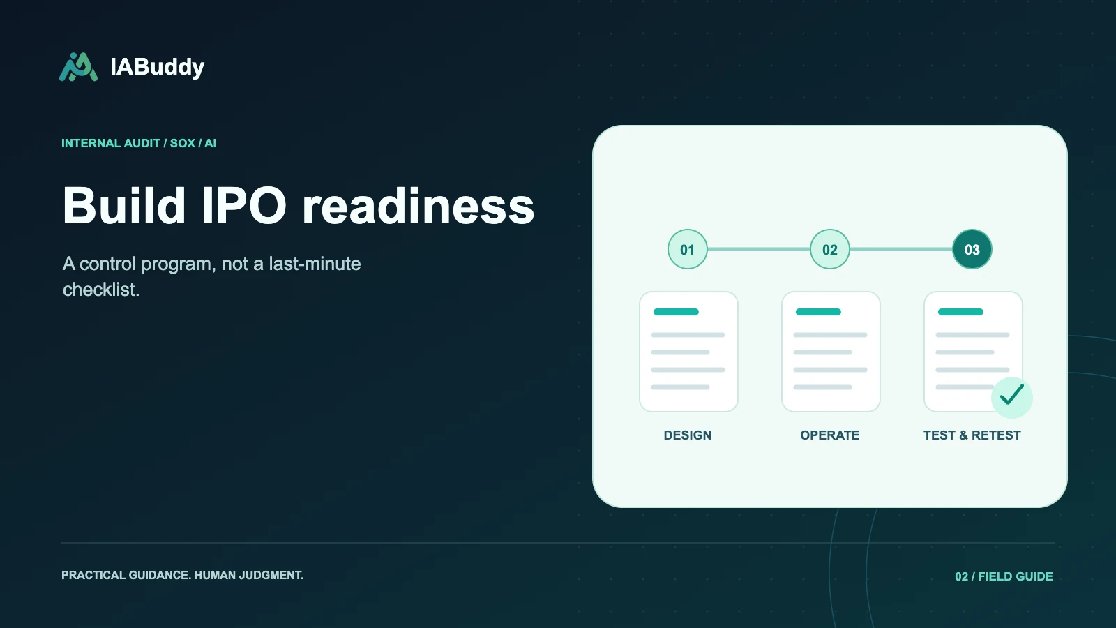 Illustration for Build IPO readiness: design, operate, test & retest.