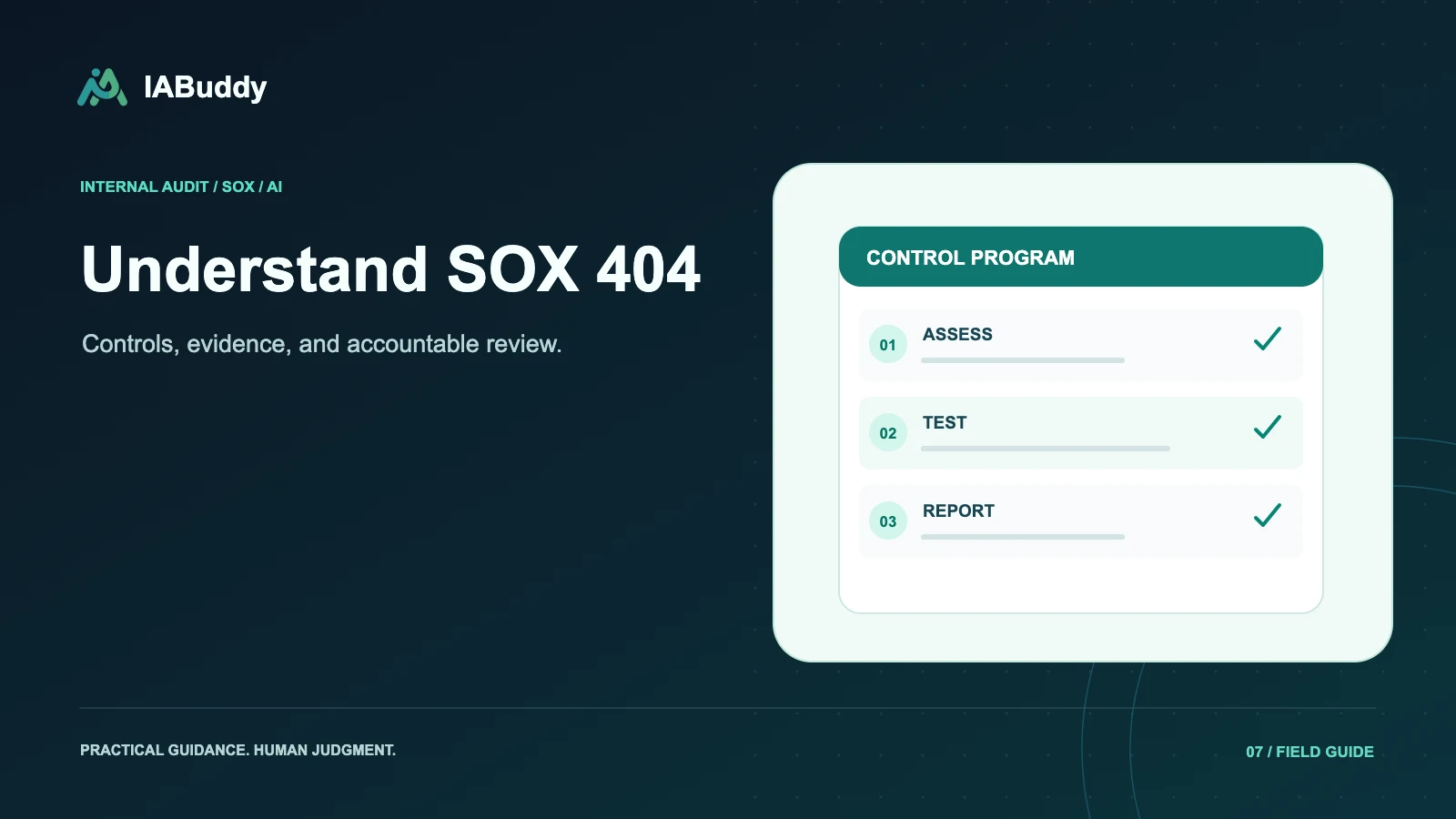 Illustration for Understand SOX 404: assess, test, report.